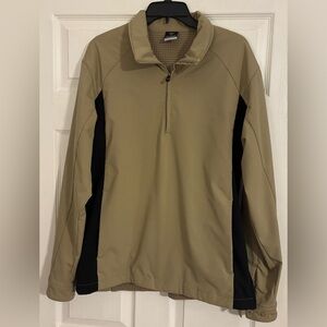 Men's Tan and Black Nike Fit Storm 1/4 Zip Golf Pullover Windbreaker